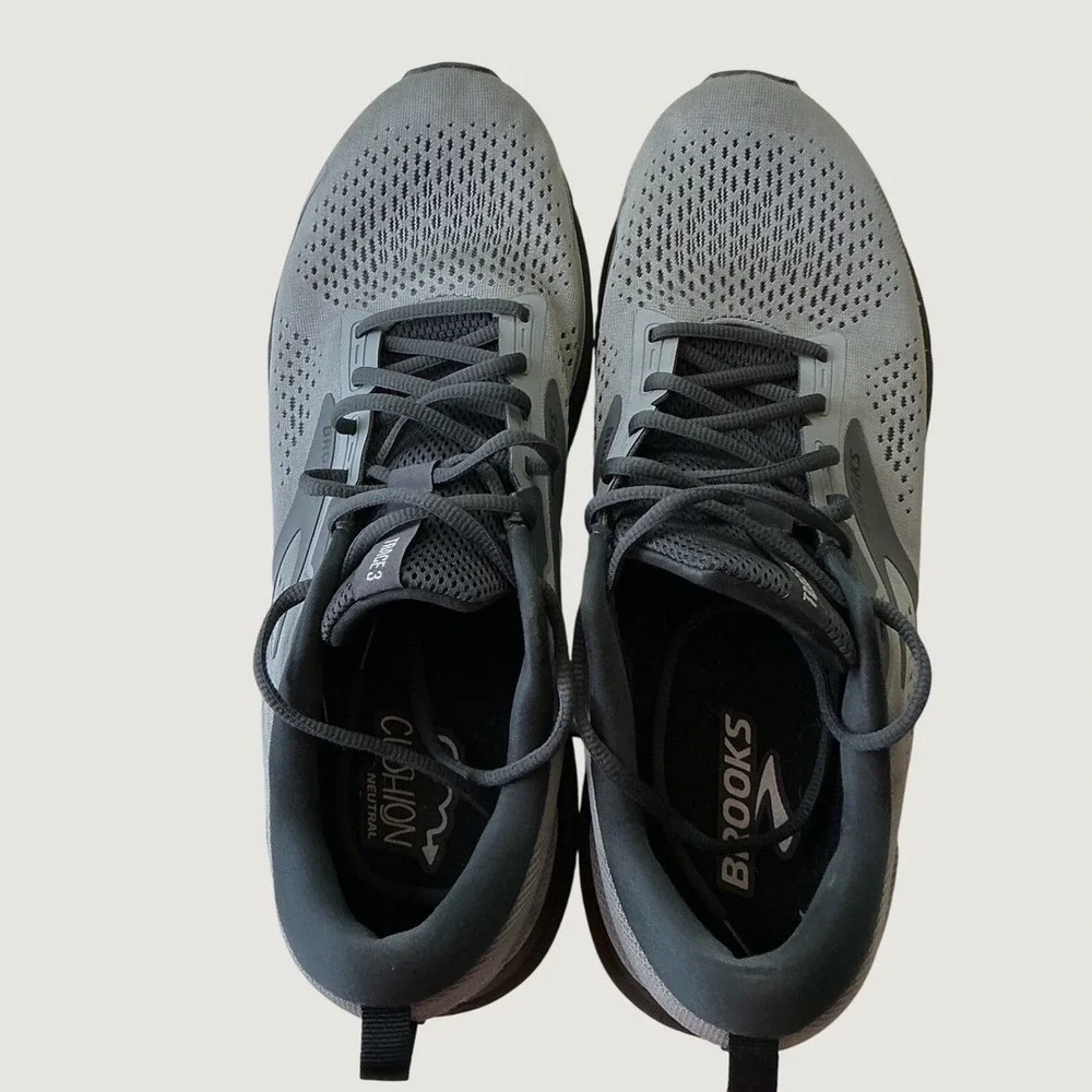 Brooks Trace 3 Mens Grey Black Running Shoes 1104121D049 Size 12 Medium D